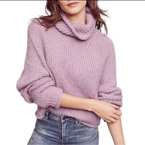 Anthropologie Lilac Cowl Neck Sweater